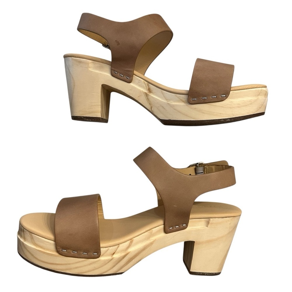 Nisolo Women’s All-Day Open Toe Clog Leather Strappy Shoes in Almond Sz 9.5 NIB